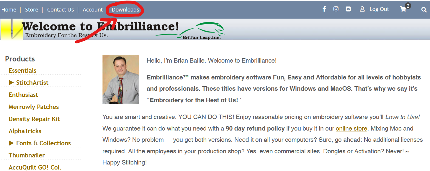 Where can I download the installation files for my Embrilliance Program? –  Embrilliance Support Center